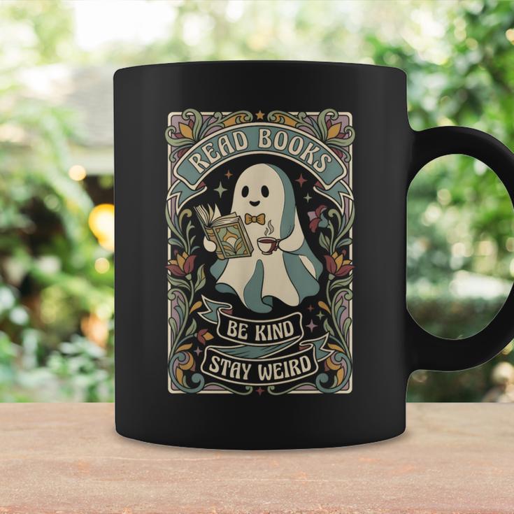 Read Books Be Kind Stay Weird Tarot Ghost Reading Coffee Graphic Print Coffee Mug Gifts ideas