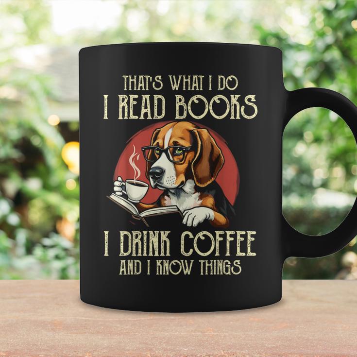 i Read Books And i Know Things Beagle Dog Reading Coffee Graphic Print Coffee Mug Gifts ideas