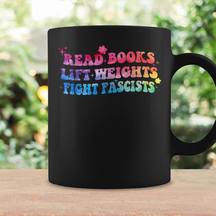 Read Books Lift Weights Fight Fascists Tie Dye Men Women Graphic Print Coffee Mug Gifts ideas Read Books Lift Weights Fight Fascists Tie Dye Men Women Graphic Print Coffee Mug Gifts ideas