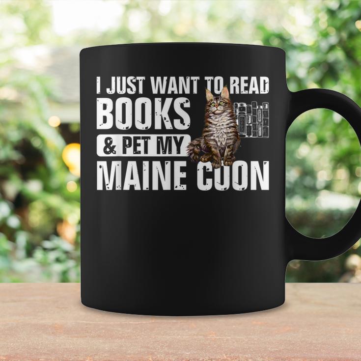 Read Books Pet My Maine Coon Bookworm Cat Lover For Men Women Kids Graphic Print Coffee Mug Gifts ideas