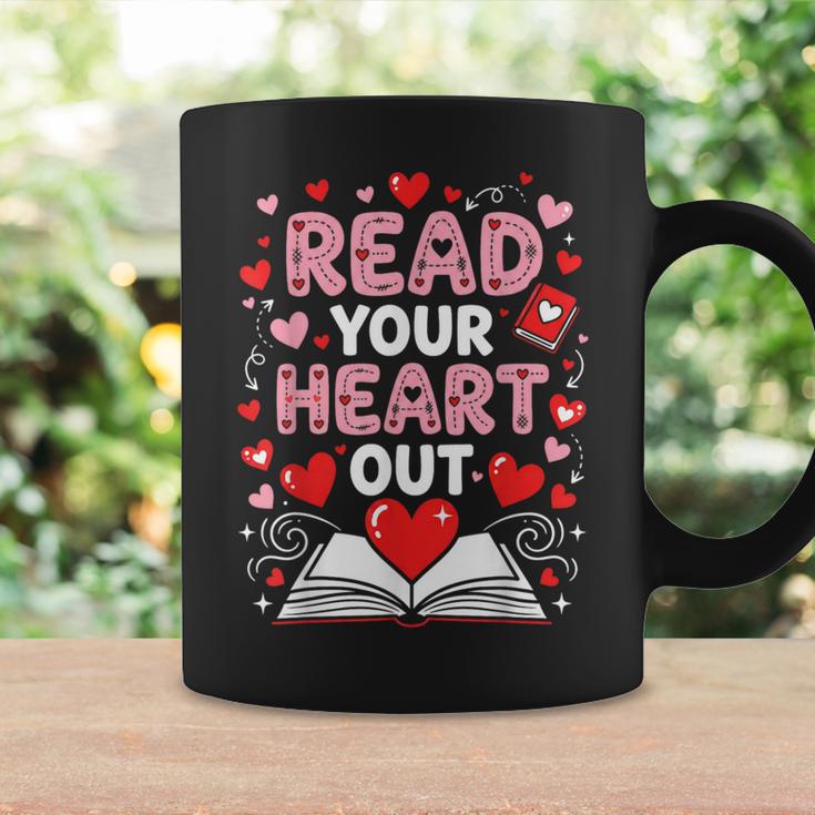 Read Your Heart Out Valentine Reading Book Lover Teacher Graphic Print Coffee Mug Gifts ideas