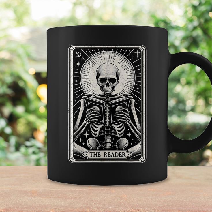 The Reader Tarot Card Books Skeleton Reading Book Graphic Print Coffee Mug Gifts ideas The Reader Tarot Card Books Skeleton Reading Book Graphic Print Coffee Mug Gifts ideas