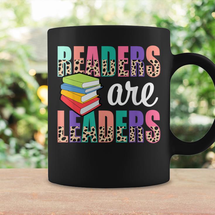 Readers Are Leaders Boho Leopard Book Lover Back To School Graphic Print Coffee Mug Gifts ideas