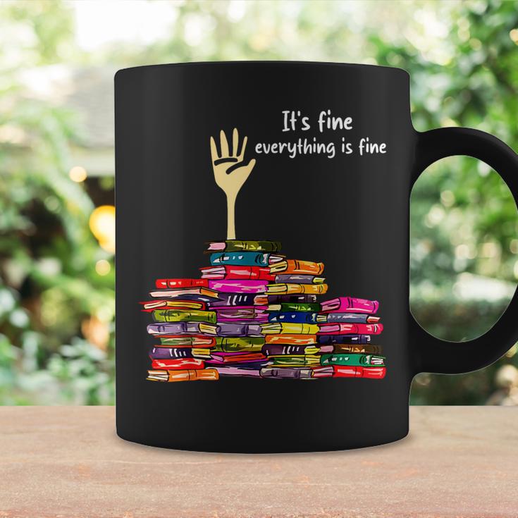 Reading Books Librarian Reader Nerd It's Fine Teacher School Graphic Print Coffee Mug Gifts ideas