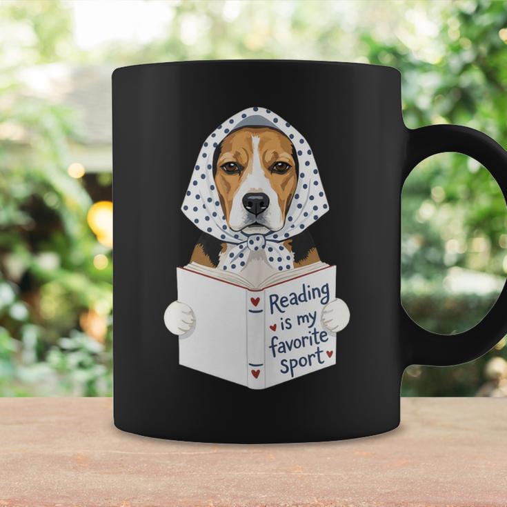 Reading Is My Favorite Sport Beagle Book Lover Graphic Print Coffee Mug Gifts ideas