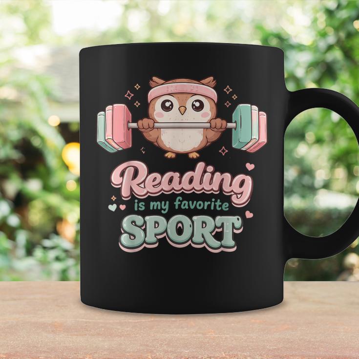 Reading Is My Favorite Sport Cute Owl Book Lover Graphic Print Coffee Mug Gifts ideas