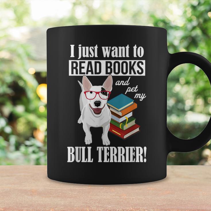 Reading Kids Cartoon Read Books Pet Bull Terrier Lover Graphic Print Coffee Mug Gifts ideas