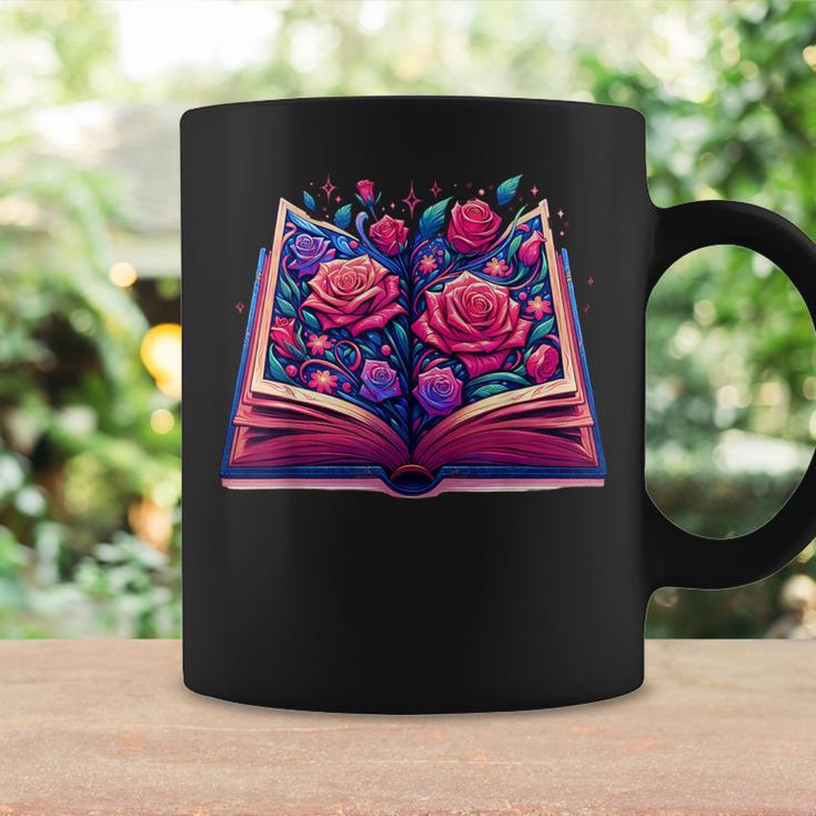 Reading Lover Librarian Book Lovers Flowers English Roses Graphic Print Coffee Mug Gifts ideas