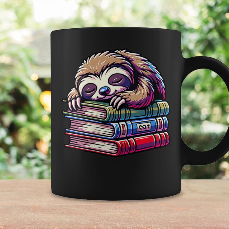 Reading Muffler Sloth On Stack Of Books Graphic Print Coffee Mug Gifts ideas