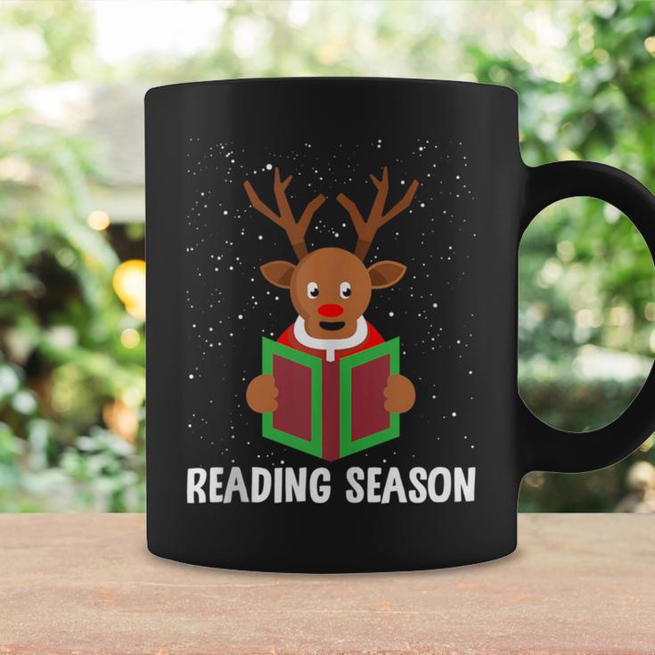 Reading Season Christmas Reindeer Bookworm Book Reader Graphic Print Coffee Mug Gifts ideas