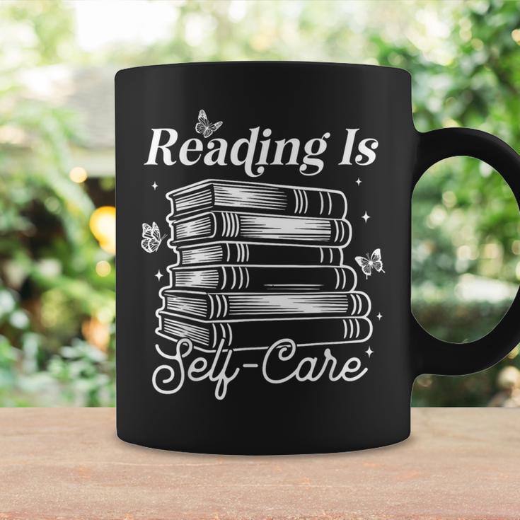 Reading Is Self Care Bookworm Teacher Kids Book Lovers Graphic Print Coffee Mug Gifts ideas