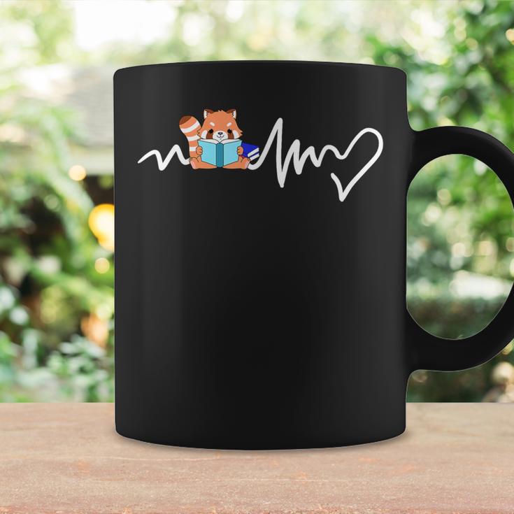 Red Panda Reading Book Heartbeat Graphic Print Coffee Mug Gifts ideas Red Panda Reading Book Heartbeat Graphic Print Coffee Mug Gifts ideas