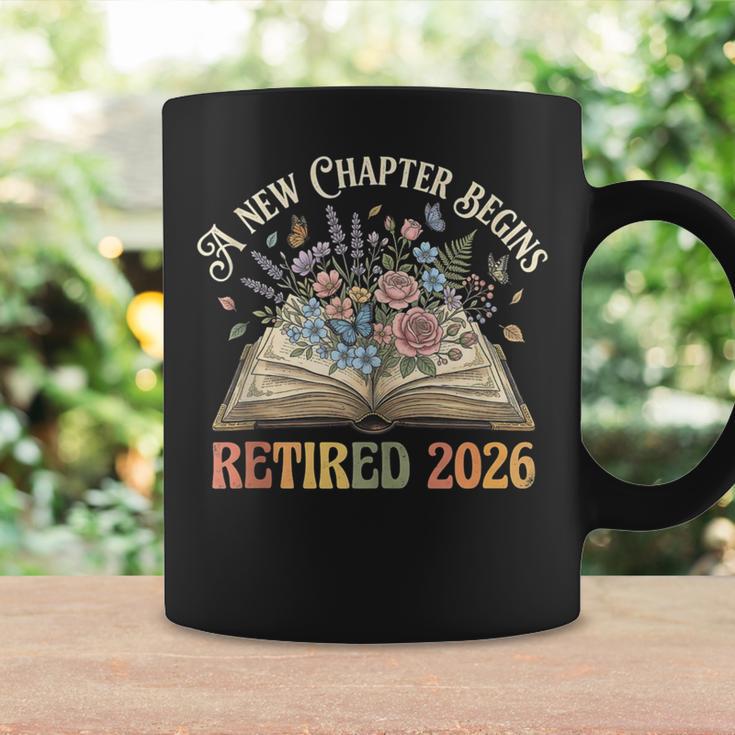 Retired 2026 A New Chapter Begins Floral Book Retirement Graphic Print Coffee Mug Gifts ideas