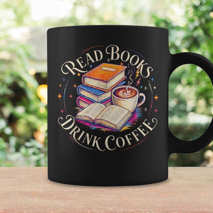 Retro Book Lover Coffee Drinking Reading Librarian Readers Graphic Print Coffee Mug Gifts ideas