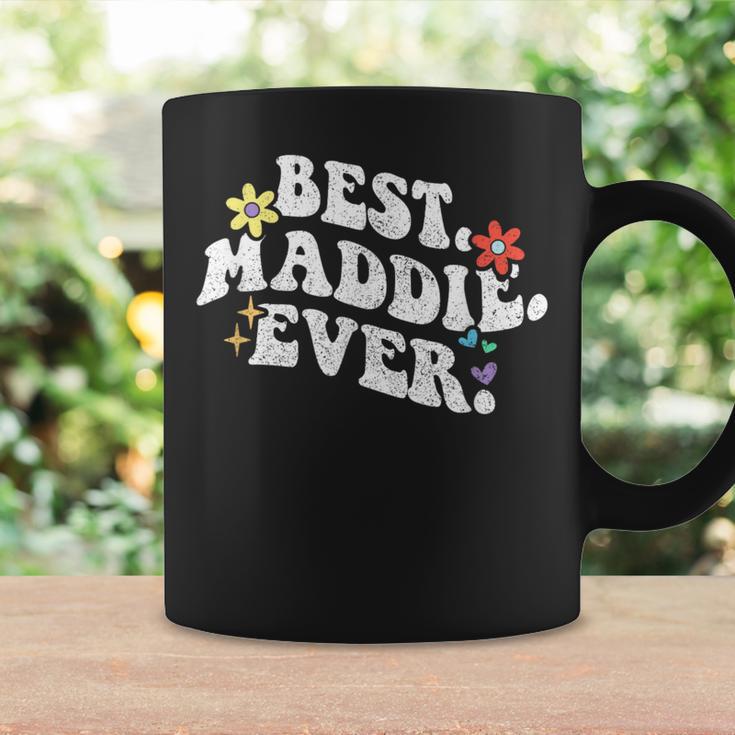 Retro Groovy Best Maddie Ever ファーストネーム 母の日 女の子 コーヒーマグ ギフトのアイデア