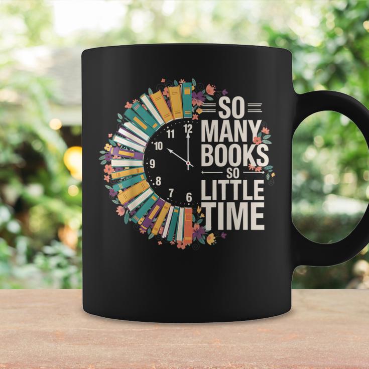 Retro So Many Books Little Time Book Clock Reading Graphic Print Coffee Mug Gifts ideas