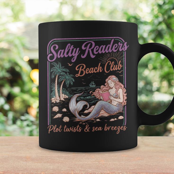 Salty Readers Beach Club Books Plot Twists & Sea Breezes Graphic Print Coffee Mug Gifts ideas