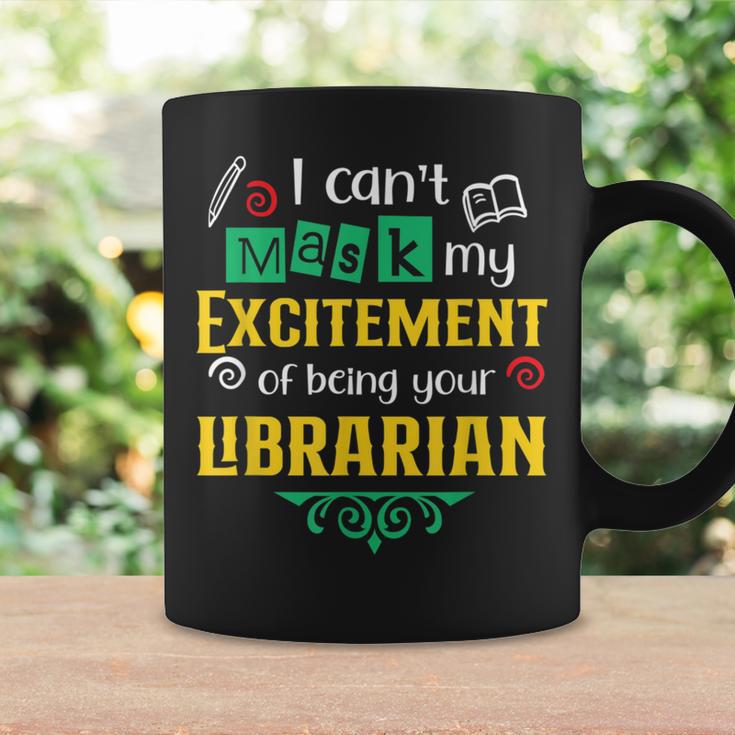School Librarian Assistant Mask Book Reading Library Graphic Print Coffee Mug Gifts ideas