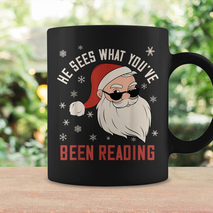 He Sees What You'Ve Been Reading Dirty Spicy Books Women Graphic Print Coffee Mug Gifts ideas