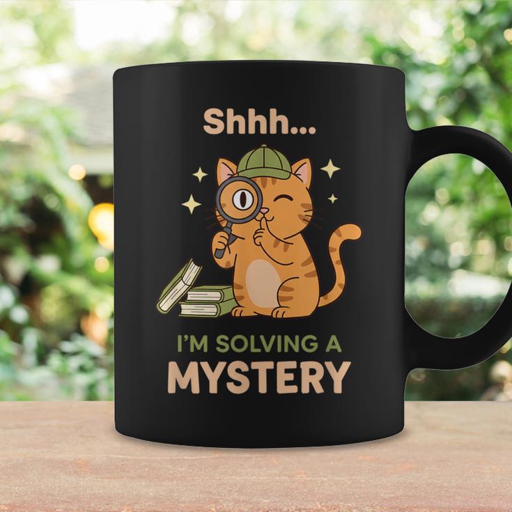 Shhh I'm Solving A Mystery Cat Detective Book Lover Graphic Print Coffee Mug Gifts ideas