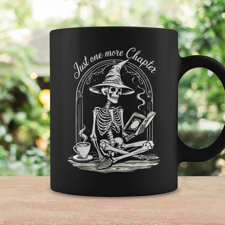 Skeleton Reading Book Club Just One More Chapter Crew Graphic Print Coffee Mug Gifts ideas