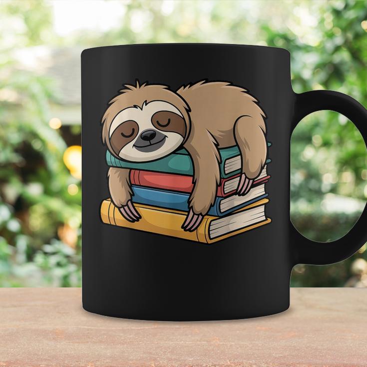 Sloth Sleeping On Books Graphic Print Coffee Mug Gifts ideas