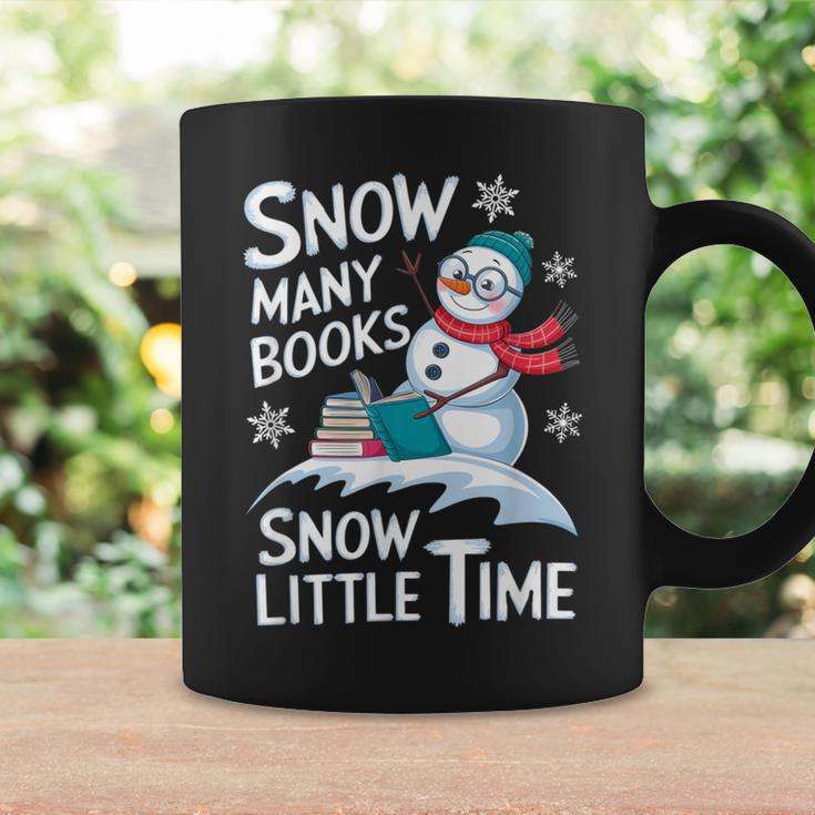 Snow Many Books Snow Little Time Bookworm Snowman Reading Graphic Print Coffee Mug Gifts ideas