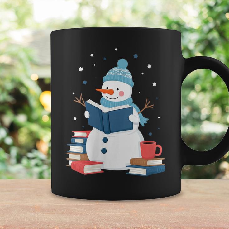 Snowman Reading Book Lover Librarian Reading Graphic Print Coffee Mug Gifts ideas