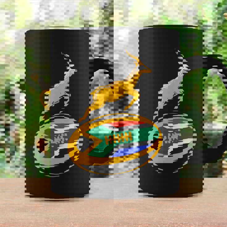 Springbok ラグビーボール & 南アフリカ国旗 メンズ レディース キッズ コーヒーマグ ギフトのアイデア