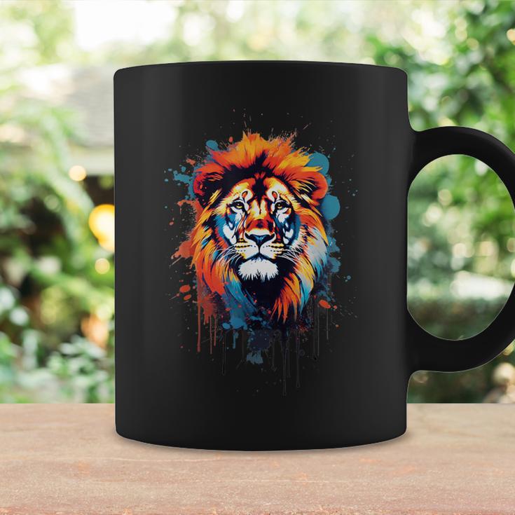 Strong Regal Lion Magestic Lion クールカラフルライオンステンシル コーヒーマグ ギフトのアイデア