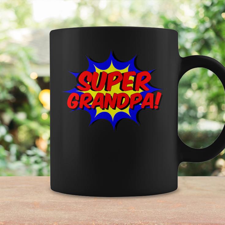 Super Grandpa Comic Book Style Superhero Graphic Print Coffee Mug Gifts ideas