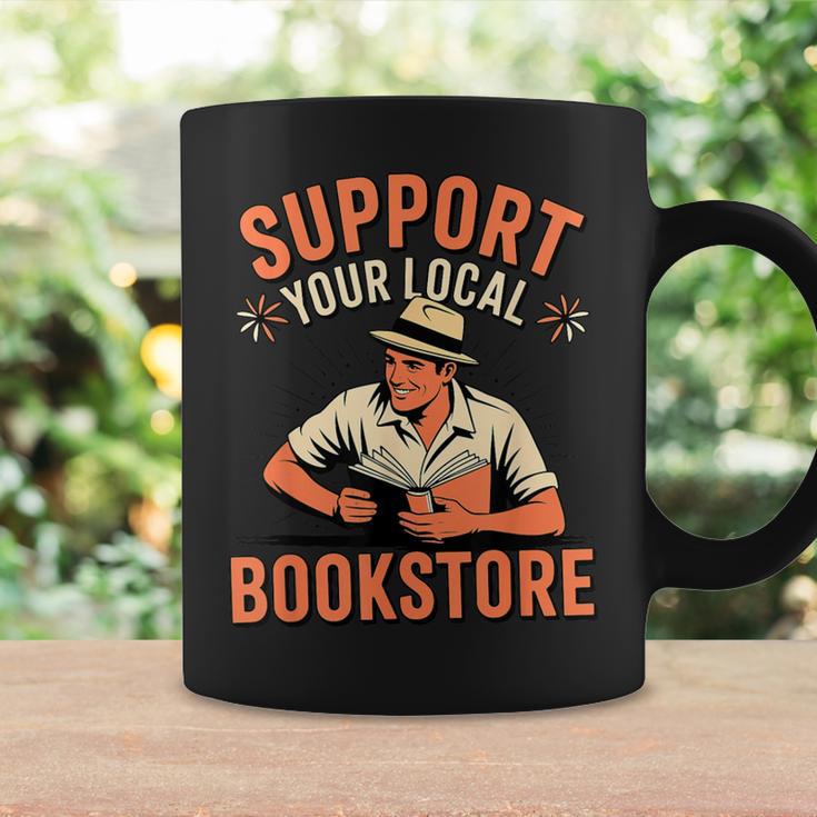 Support Your Local Bookstore Vintage Reader Graphic Print Coffee Mug Gifts ideas