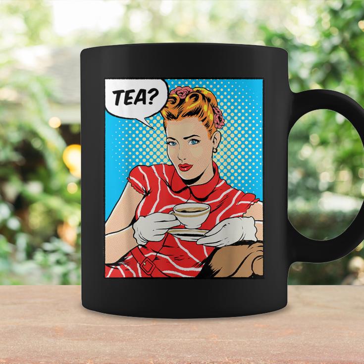 Tea Pop Art Comic Book Cartoon Tea Party Tea Lover Drinking Graphic Print Coffee Mug Gifts ideas
