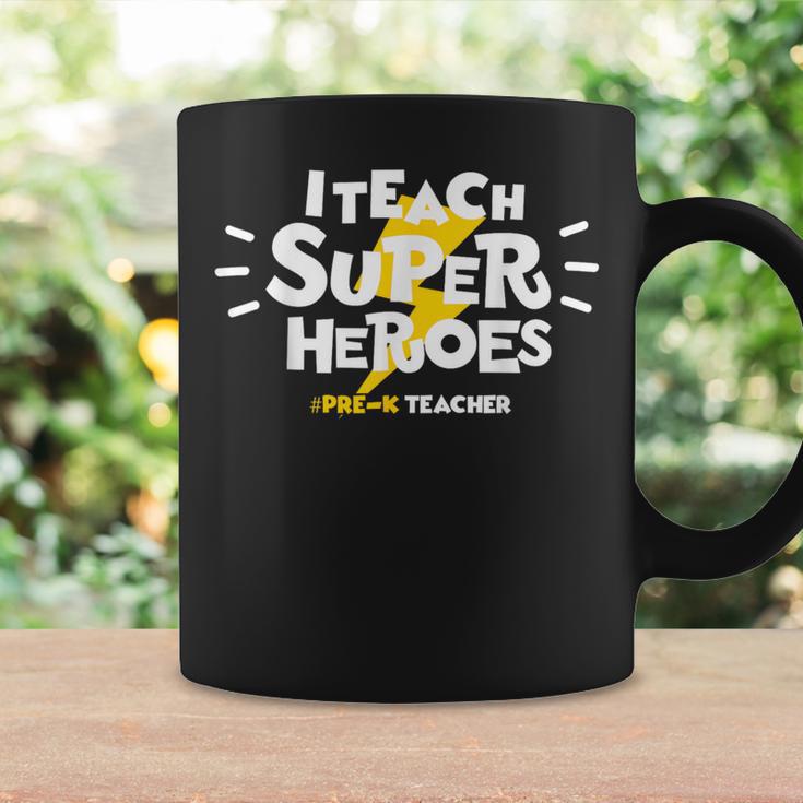 I Teach Super Heroes Comic Book Hero Pre-K Teacher Graphic Print Coffee Mug Gifts ideas