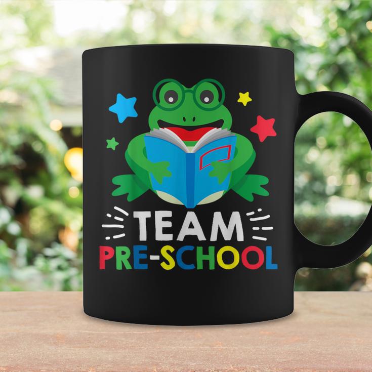 Team Pre-School Reading Frog Back To School Book Lover Graphic Print Coffee Mug Gifts ideas