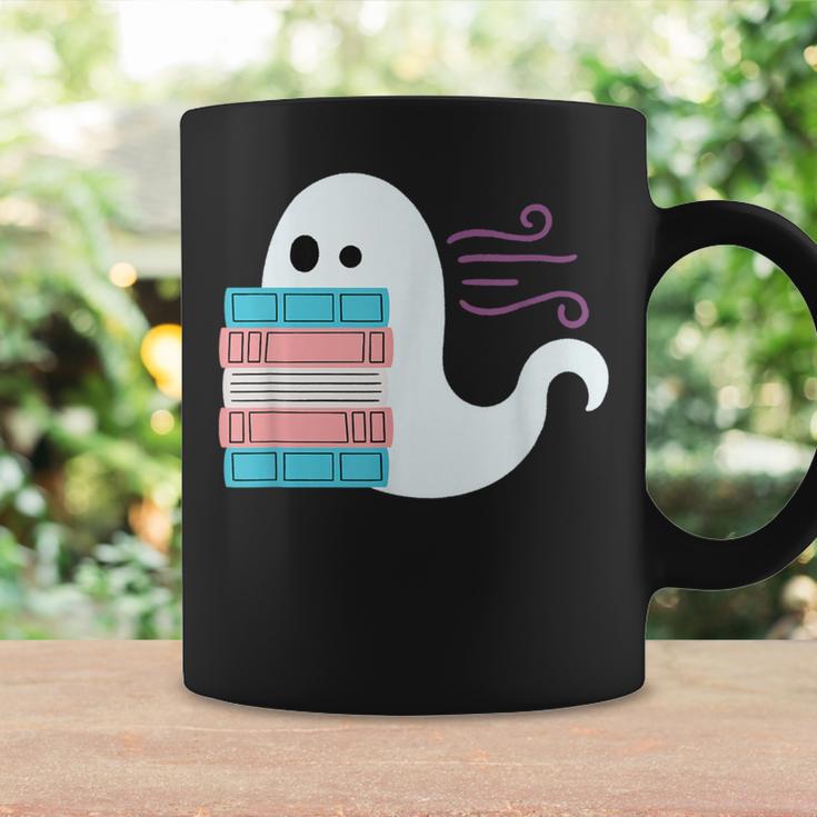 Threadless Grey Sky Chai Trans Book Pride Ghost Graphic Graphic Print Coffee Mug Gifts ideas