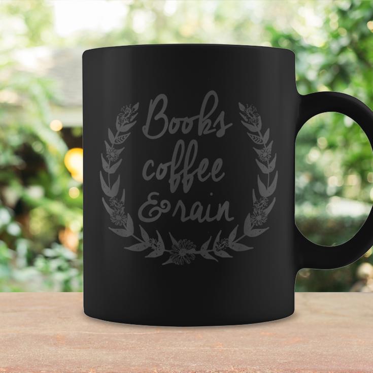 Trendy Books Coffee And Rain Floral V2 Graphic Print Coffee Mug Gifts ideas