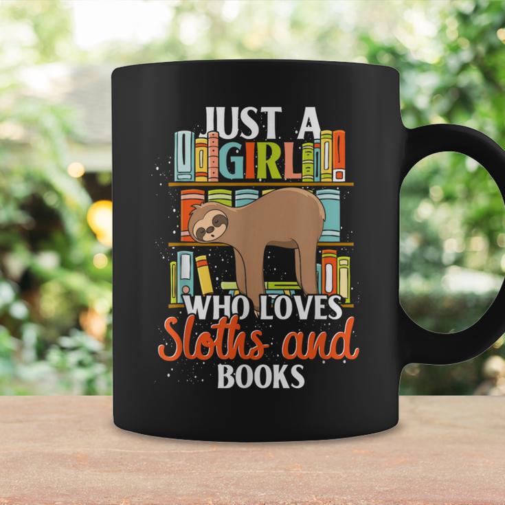 Tropical Zoo Animal Books Reading Sleeping Sloth Girl Graphic Print Coffee Mug Gifts ideas Tropical Zoo Animal Books Reading Sleeping Sloth Girl Graphic Print Coffee Mug Gifts ideas