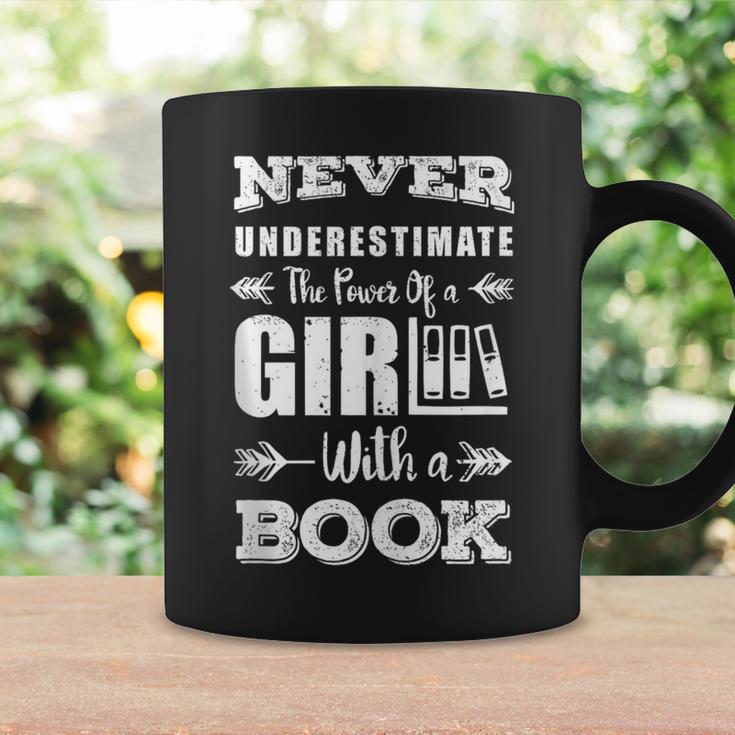 Never Underestimate A Girl With A Book Feminist Reader Graphic Print Coffee Mug Gifts ideas