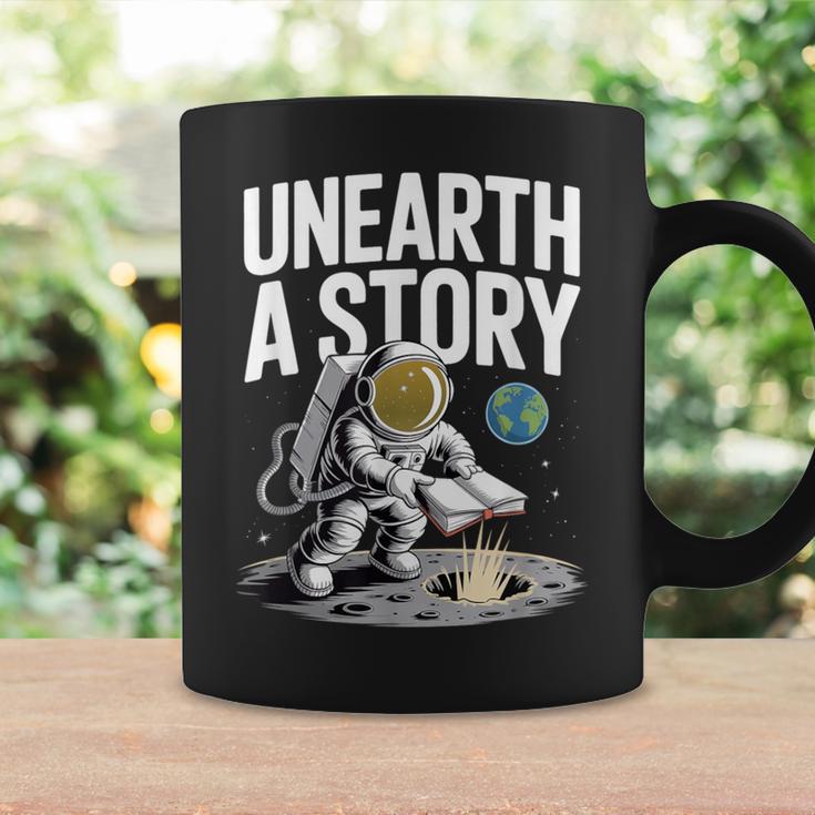 Unearth A Story Astronaut Finds Book On The Moon Graphic Print Coffee Mug Gifts ideas