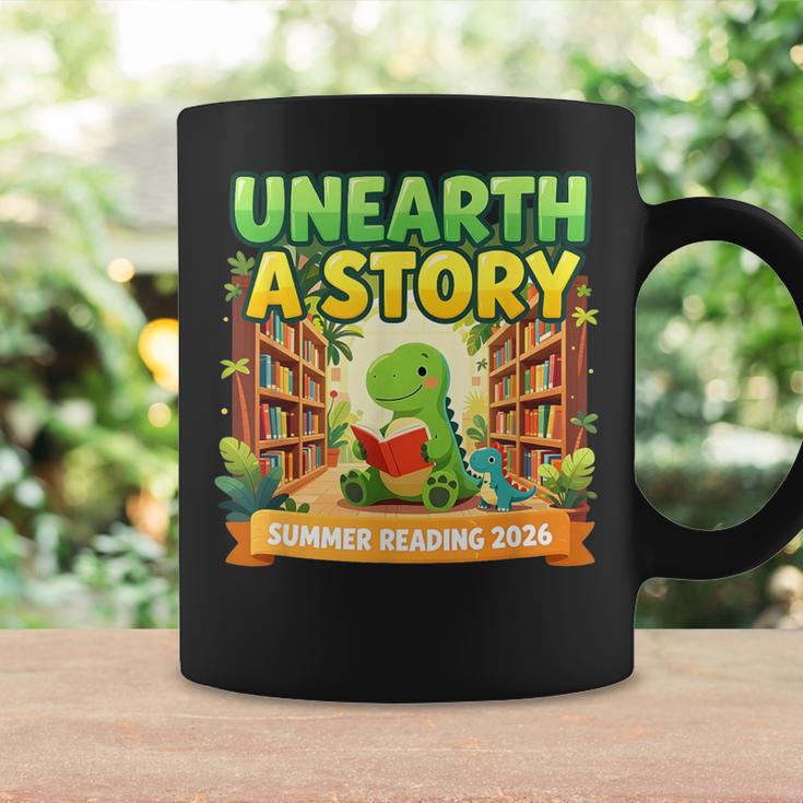 Unearth A Story Dinosaur Summer Reading 2026 Books Graphic Print Coffee Mug Gifts ideas