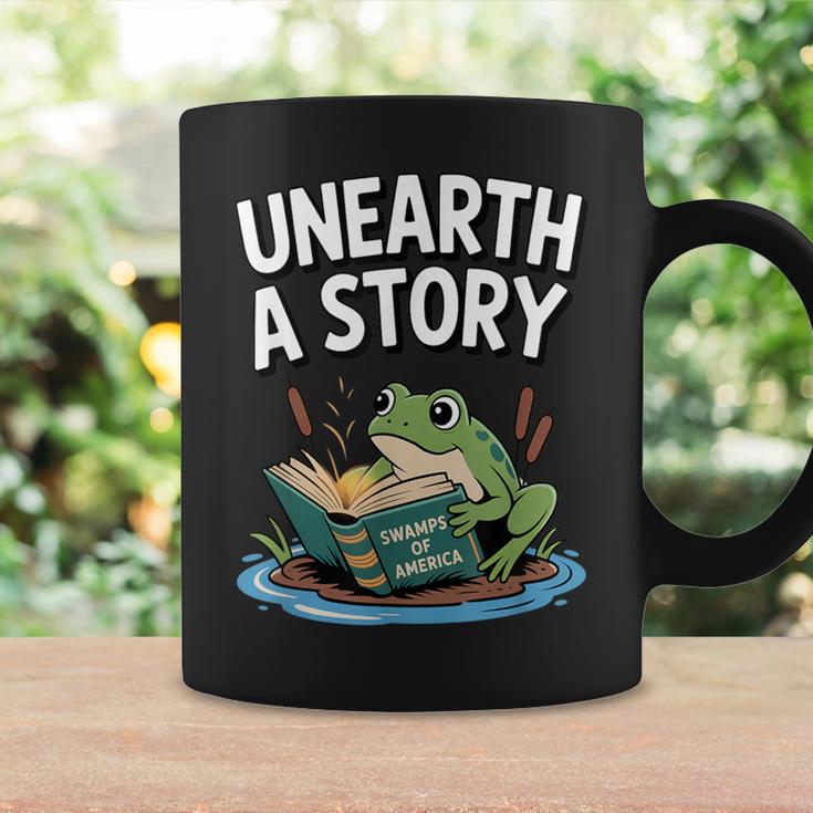 Unearth a Story Frog Reading a Book Summer 2026 Graphic Print Coffee Mug Gifts ideas Unearth a Story Frog Reading a Book Summer 2026 Graphic Print Coffee Mug Gifts ideas