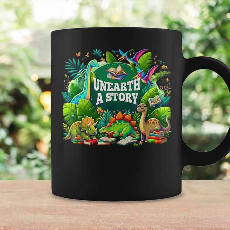 Unearth a Story Library Summer Reading 2026 Dinosaur Book Graphic Print Coffee Mug Gifts ideas Unearth a Story Library Summer Reading 2026 Dinosaur Book Graphic Print Coffee Mug Gifts ideas
