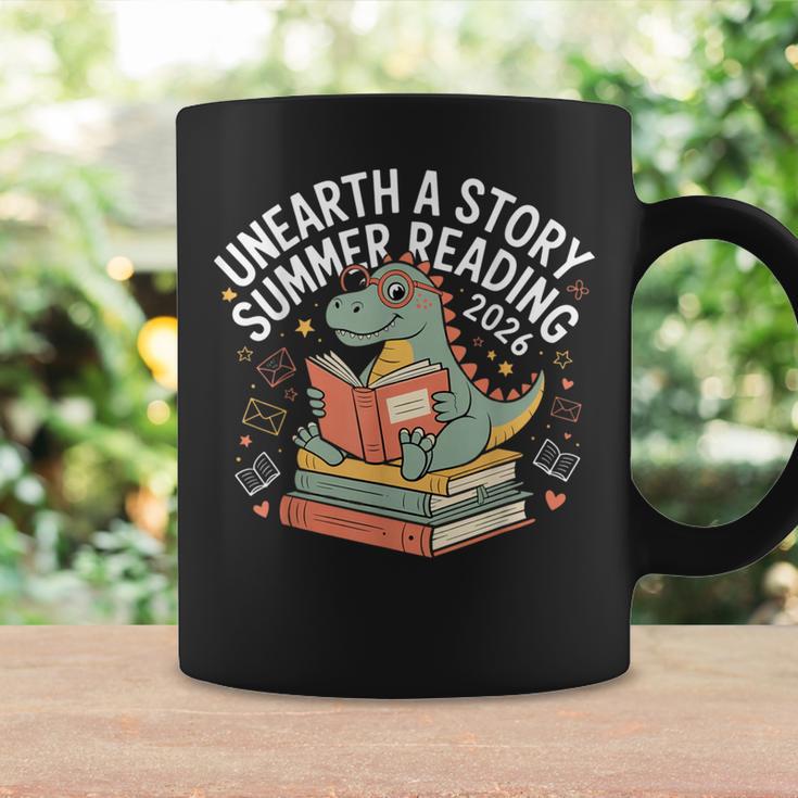 Unearth A Story Summer Reading 2026 Dinosaur Books Graphic Print Coffee Mug Gifts ideas