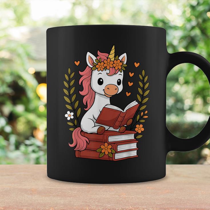 Unicorn Reading Book Graphic Unicorn With Book Floral Graphic Print Coffee Mug Gifts ideas