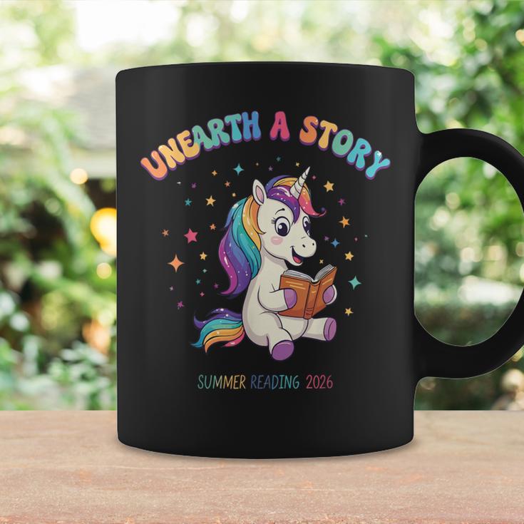 Unicorn Reading a Book Unearth a Story Program 2026 Graphic Print Coffee Mug Gifts ideas