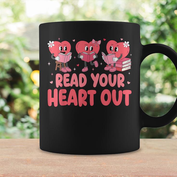 Valentine Day Book Read Your Heart Out Lovers Teacher Kids Graphic Print Coffee Mug Gifts ideas