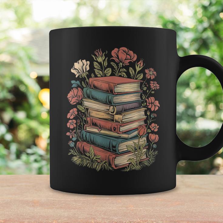 Vintage Books And Flowers Botanical Reading Illustration Graphic Print Coffee Mug Gifts ideas