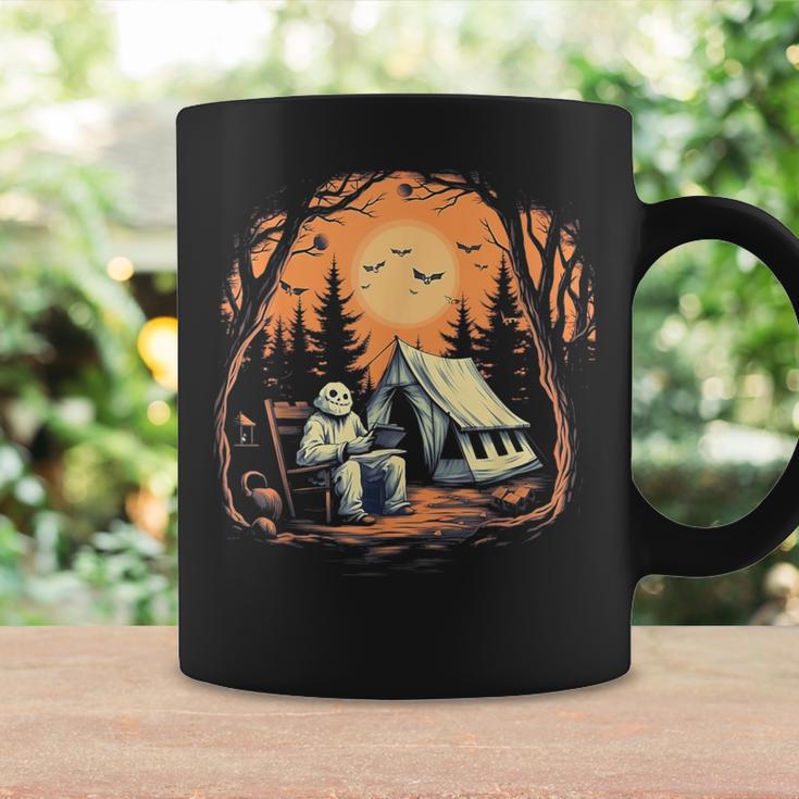 Vintage Ghost Book Reading Camping Gothic Halloween Teachers For Men Women Kids Graphic Print Coffee Mug Gifts ideas