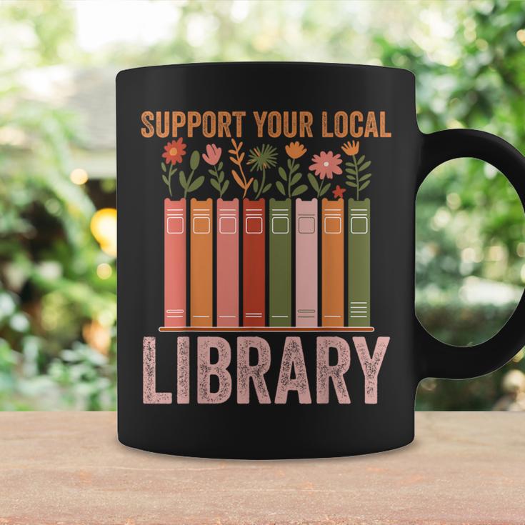 Vintage Support Your Local Library Book Readers Lovers Graphic Print Coffee Mug Gifts ideas
